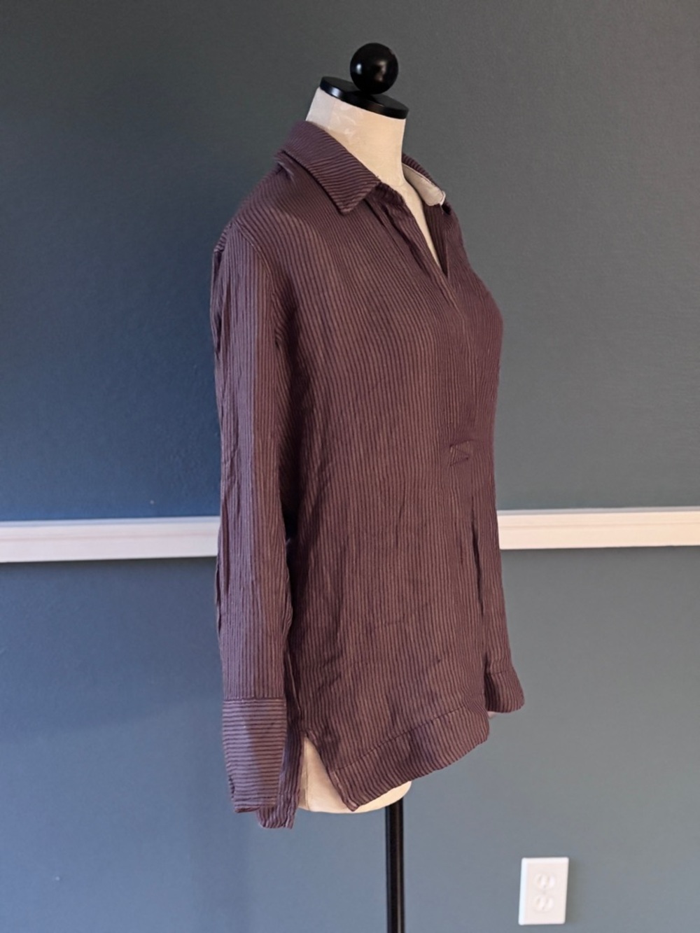 Free People On The Road Striped Tunic in Cranberry Size Small NWT - Picture 4 of 12